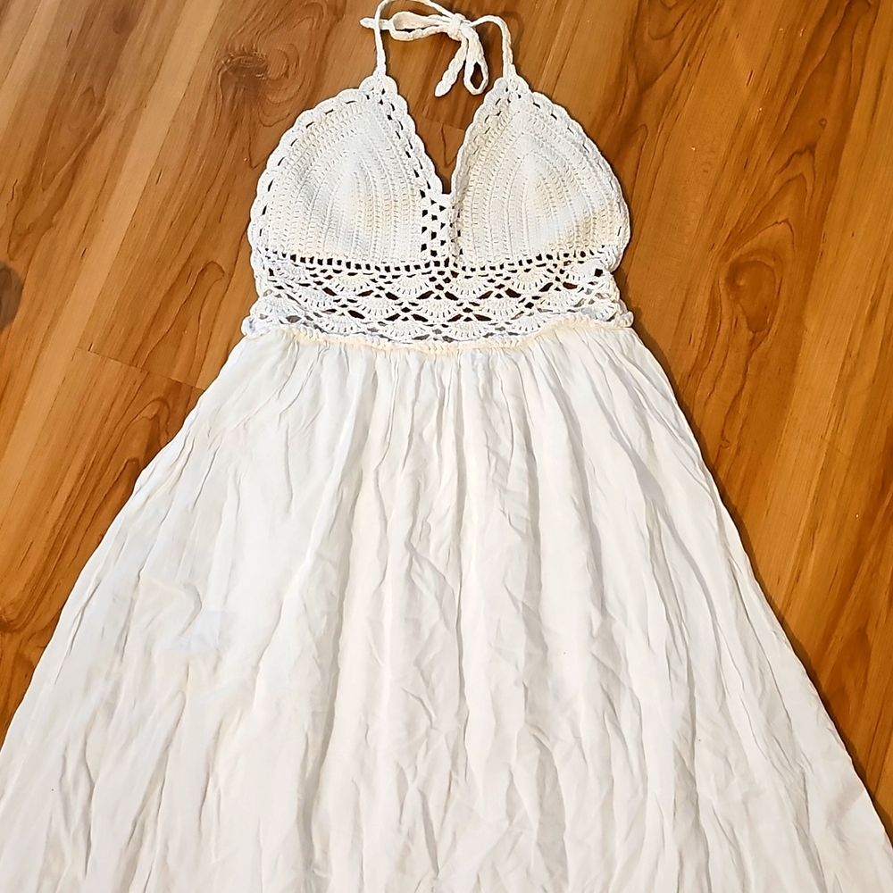Halter Crochet Long Dress